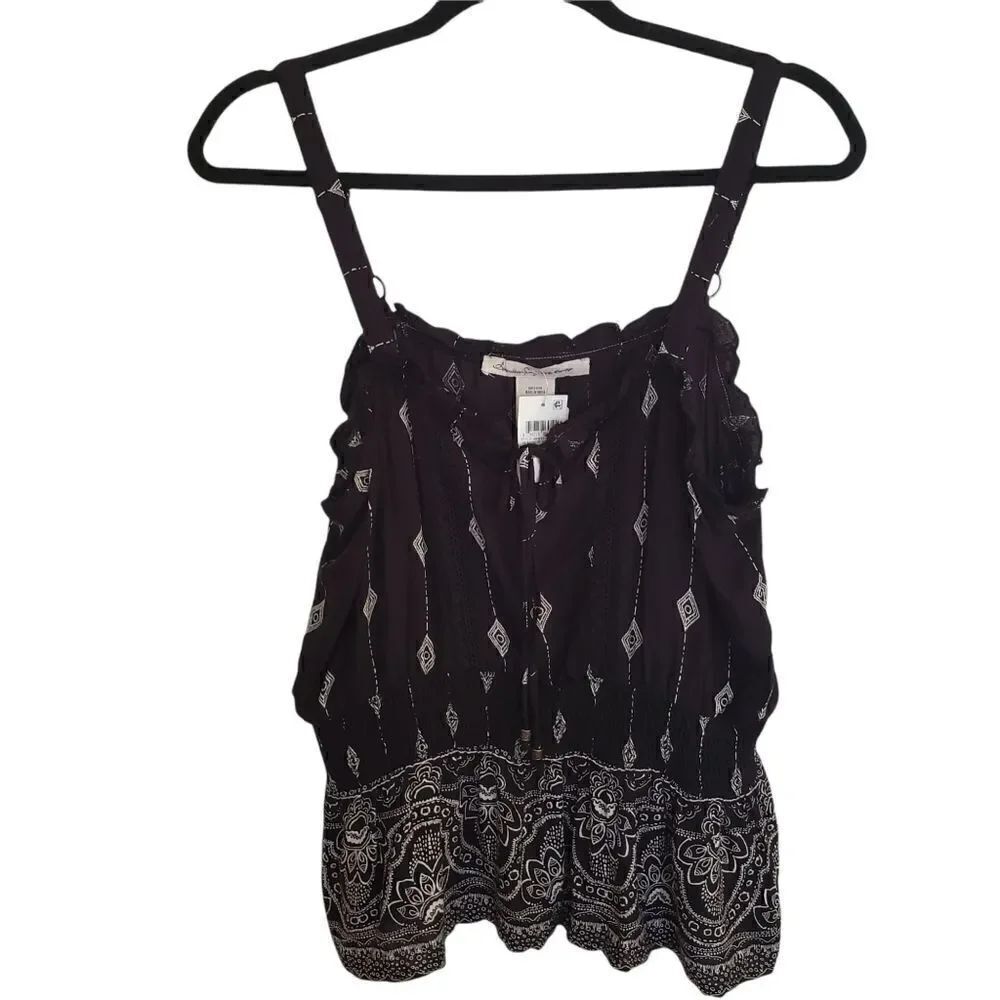 American Rag Juniors Smocked Sleeveless Rayon Top